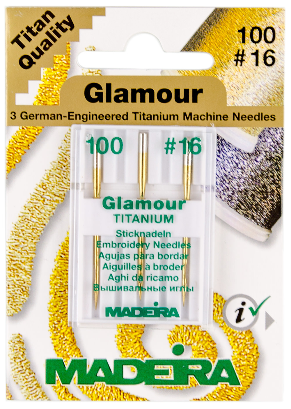Иглы Glamour titanium № 100 ( 3 шт. )
